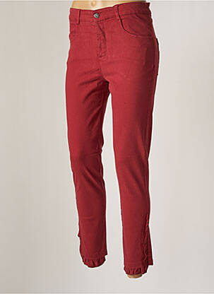 Pantalon 7/8 stretch taille normale rouge MALOKA femme