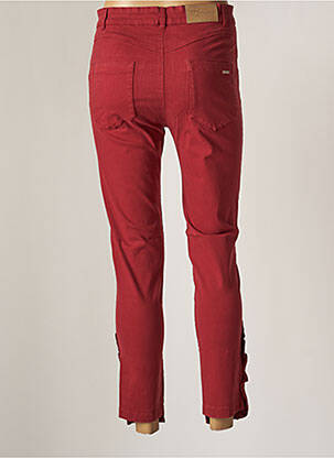 Pantalon 7/8 stretch taille normale rouge MALOKA femme