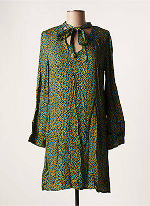 Robe courte vert LA FEE MARABOUTEE pour femme