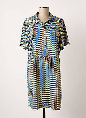 Robe mi-longue manches courtes manches courtes bleu NOOGAT femme