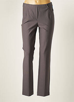 Pantalon slim taille haute taille haute gris ADELINA BY SCHEITER femme