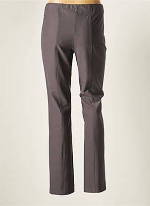 Pantalon slim taille haute taille haute gris ADELINA BY SCHEITER femme