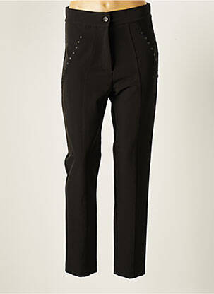 Pantalon slim taille haute taille haute noir FEUEGO femme