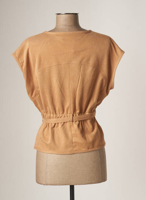 Gilet manches courtes beige MOLLY BRACKEN pour femme