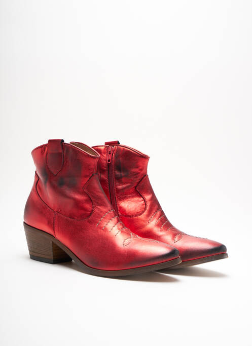 Bottines/Boots rouge JE T'AIME pour femme