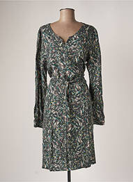 Robe mi-longue imprimé fantaisie manches longues vert DIPLODOCUS femme