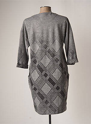 Robe pull coupe droite manches 3/4 gris NINATI femme