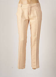Pantalon chino fermeture zippée sous rabat avec crochet taille normale jaune REIKO femme