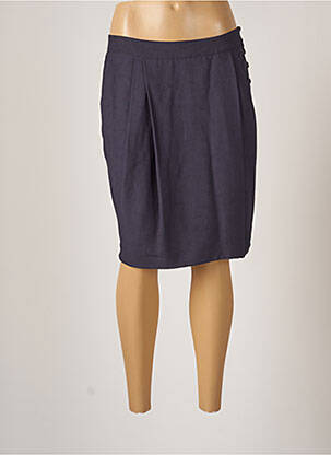 Jupe mi-longue fermeture zip latéral bleu RODIER femme