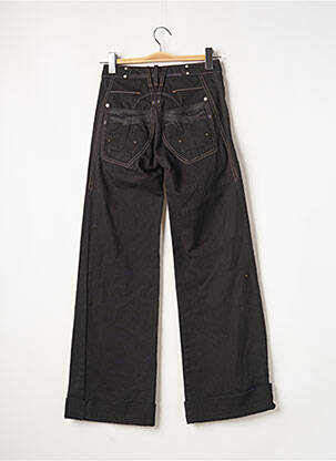 Pantalon large fermeture zippée sous rabat boutonné taille haute noir MCP femme
