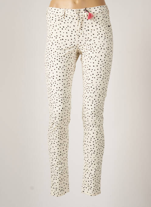 Pantalon slim broderie rivets taille normale blanc SCOTCH & SODA femme
