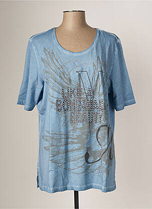 T-shirt bleu LEAH CURVE pour femme