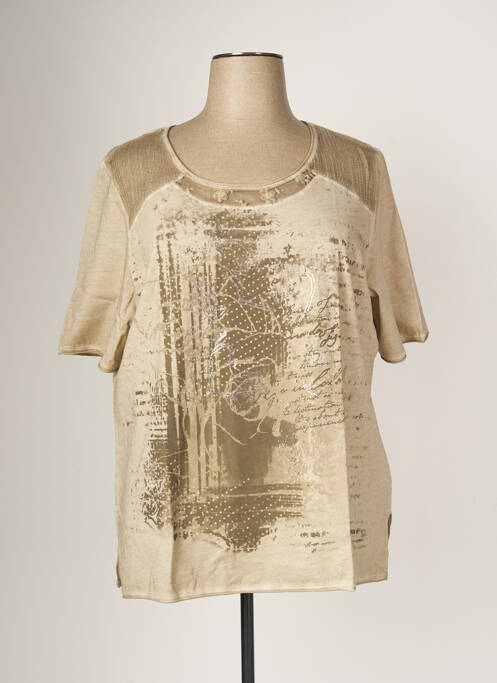 T-shirt beige LEAH CURVE pour femme