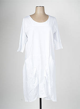 Robe mi-longue blanc SOPHIA CURVY pour femme