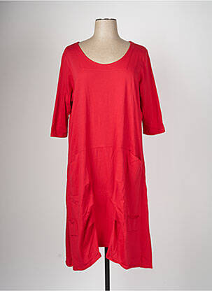Robe mi-longue rouge SOPHIA CURVY pour femme