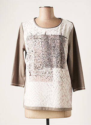 Top imprimé fantaisie manches 3/4 gris THOMAS RABE femme