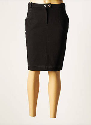 Jupe mi-longue taille normale noir CHRISTINE LAURE femme