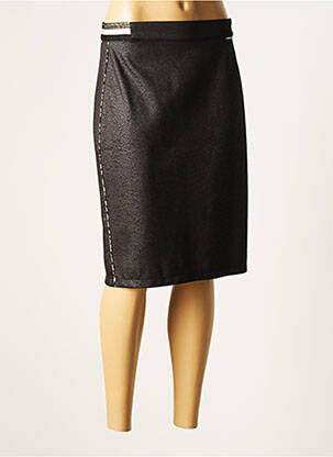 Jupe mi-longue coupe droite noir FRED SABATIER femme