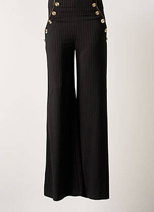 Pantalon droit tissage popeline taille normale noir ELISABETTA FRANCHI femme
