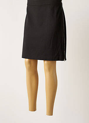 Jupe mi-longue fermeture zip latéral noir D.EXTERIOR femme
