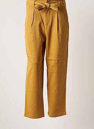 Pantalon droit stretch taille haute jaune MAISON SCOTCH femme