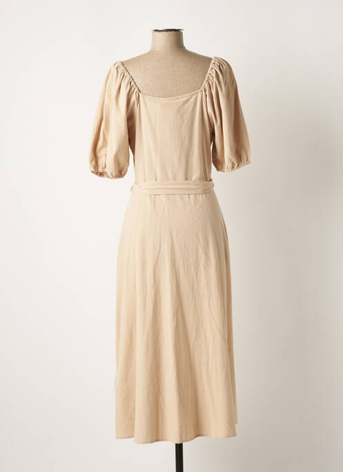 Robe longue beige ICHI pour femme