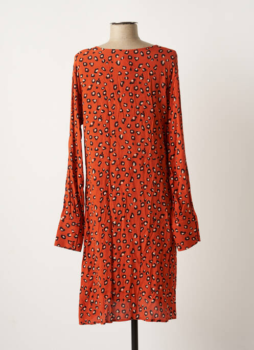 Robe mi-longue orange ICHI pour femme