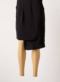Jupe mi-longue doublure textile noir ICHI femme