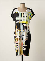 Robe mi-longue manches courtes manches courtes noir TELMAIL femme