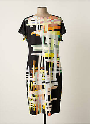 Robe mi-longue manches courtes manches courtes noir TELMAIL femme