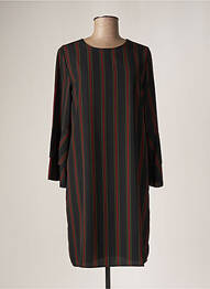 Robe courte manches longues manches longues noir SIGNE NATURE femme