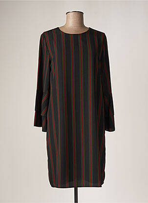Robe courte manches longues manches longues noir SIGNE NATURE femme
