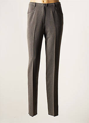 Pantalon droit fermeture zippée sous rabat boutonné taille normale gris CHRISTIAN MARRY femme