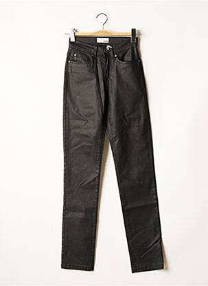 Pantalon slim broderie rivets taille haute noir CMK femme