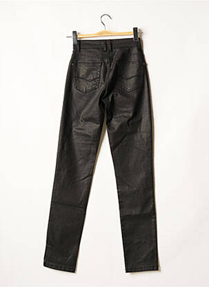 Pantalon slim broderie rivets taille haute noir CMK femme