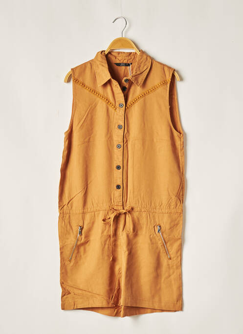 Combishort col chemisier manches courtes marron ONLY femme