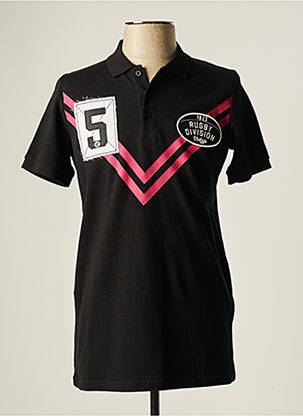 Polo noir RUGBY DIVISION pour homme