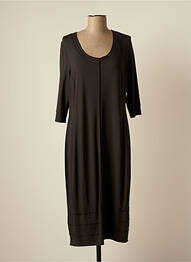 Robe mi-longue manches longues manches longues gris VETONO femme