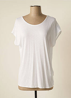 Top tissage jersey manches courtes blanc MAMATAYOE femme
