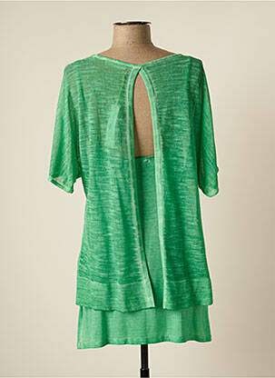 Robe courte manches courtes manches courtes vert SEE THE MOON femme