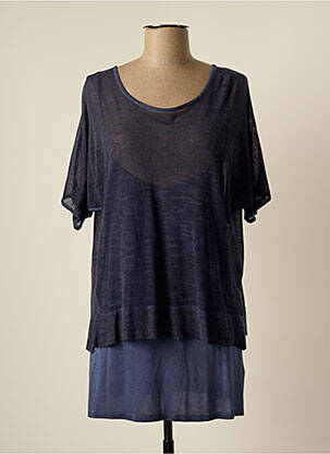 Robe courte manches courtes manches courtes bleu SEE THE MOON femme