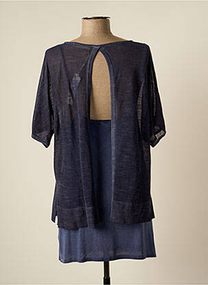 Robe courte manches courtes manches courtes bleu SEE THE MOON femme