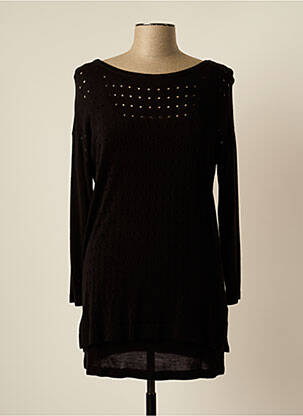 Robe mi-longue manches longues manches longues noir MARBLE femme