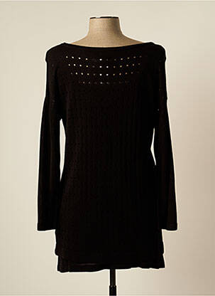 Robe mi-longue manches longues manches longues noir MARBLE femme
