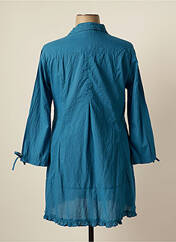 Robe mi-longue bleu NID D'ABEILLE pour femme seconde vue