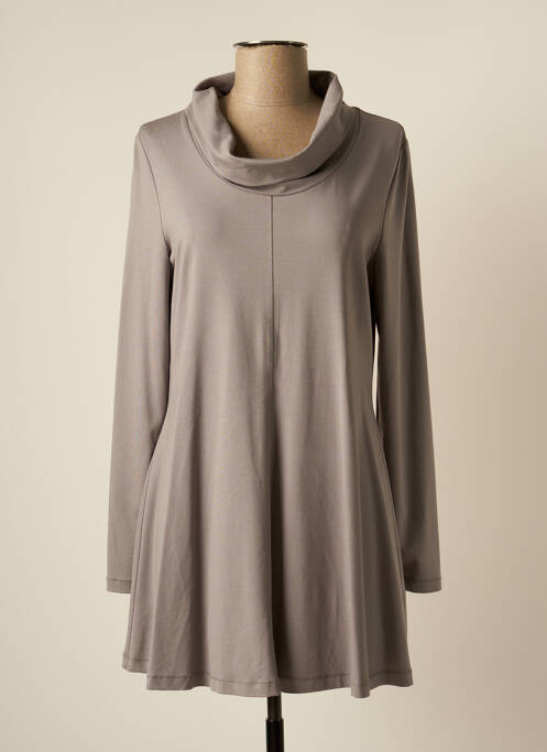 Robe courte manches longues manches longues gris VETONO femme