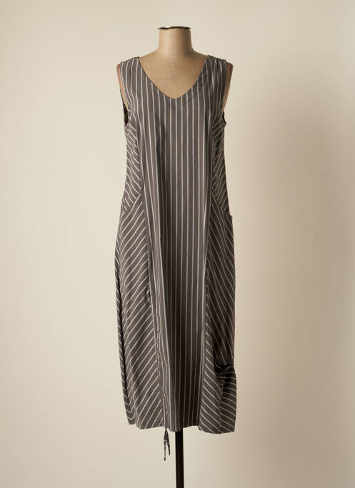 Robe mi-longue gris VETONO pour femme