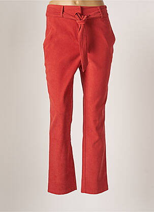 Pantalon slim tissage popeline taille normale marron MD'M femme