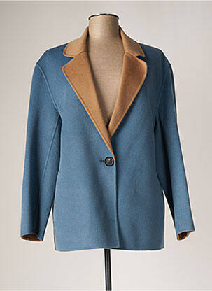 Veste casual col tailleur bleu DEVERNOIS femme