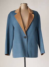 Veste casual col tailleur bleu DEVERNOIS femme